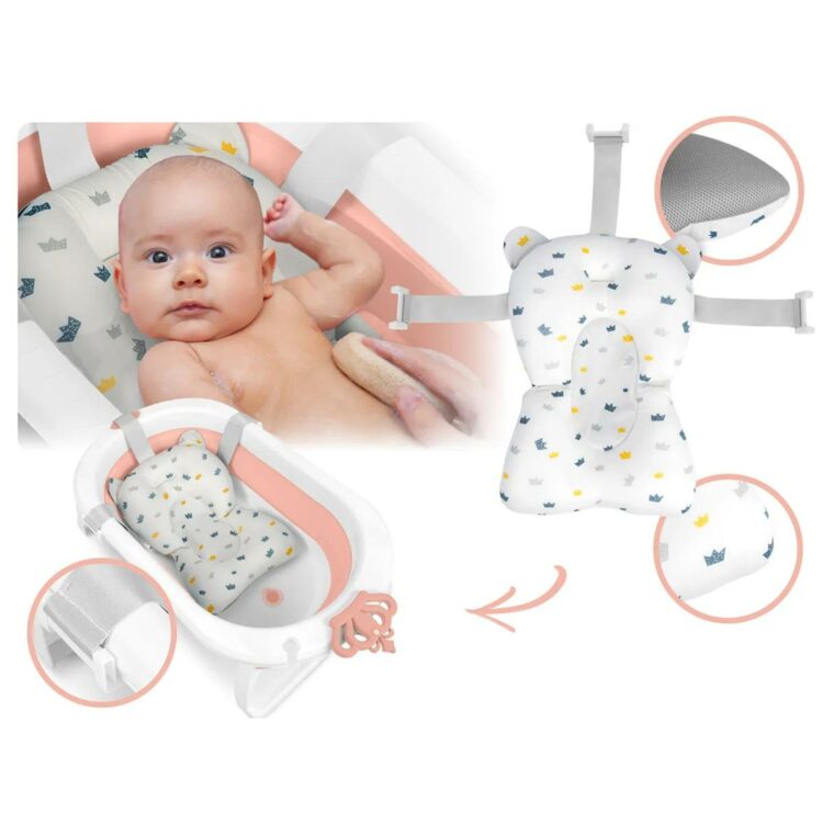 Skladacia detská vanička RK-286, bielo-ružová | Ricokids