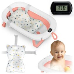 Skladacia detská vanička RK-287, bielo-ružová | Ricokids