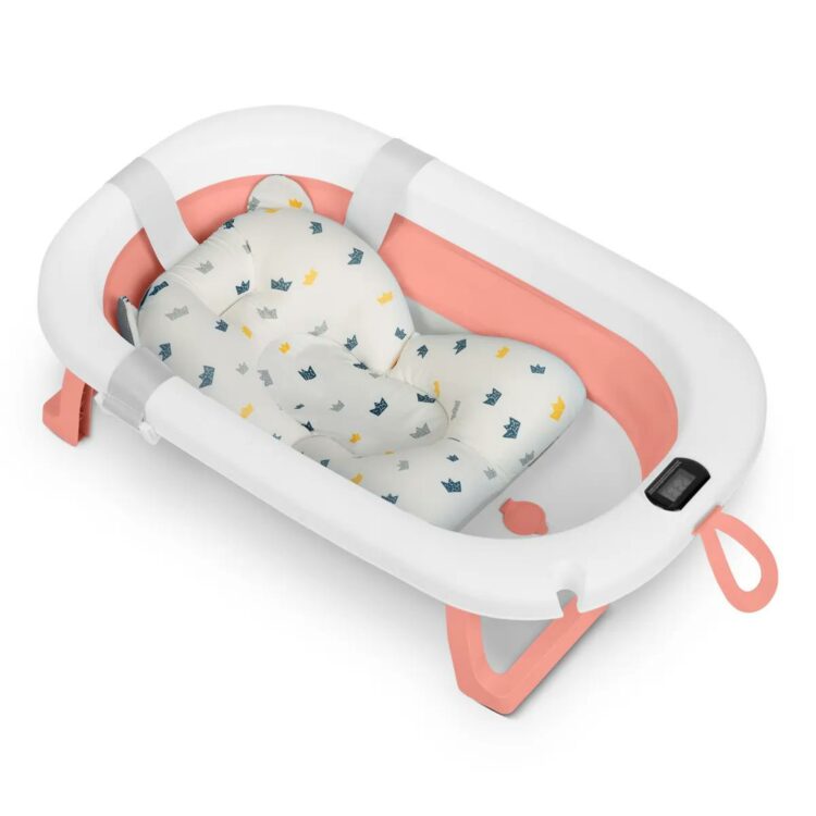Skladacia detská vanička RK-287, bielo-ružová | Ricokids