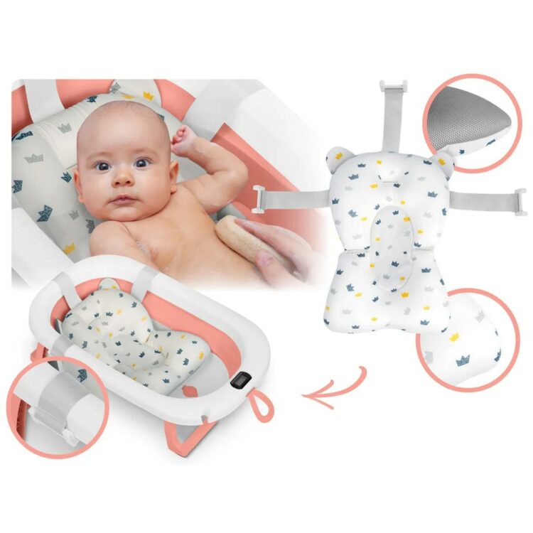 Skladacia detská vanička RK-287, bielo-ružová | Ricokids