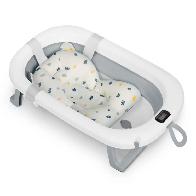 Skladacia detská vanička RK-287, bielo-sivá | Ricokids
