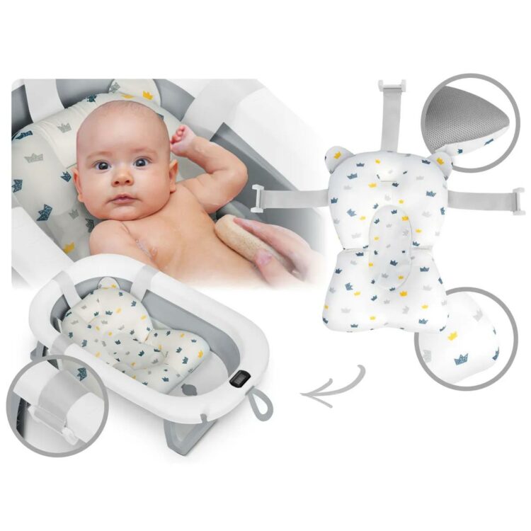 Skladacia detská vanička RK-287, bielo-sivá | Ricokids