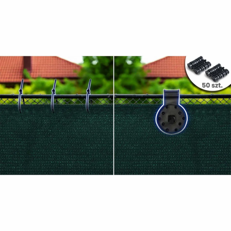 Tieniaca sieť + 50 klipov, 110g/m2, 1,5x25m, zelená | Plonos