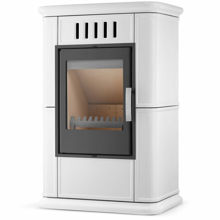 Krbové kachle OLBIA s prívodom vzduchu, 7,5kW | biele