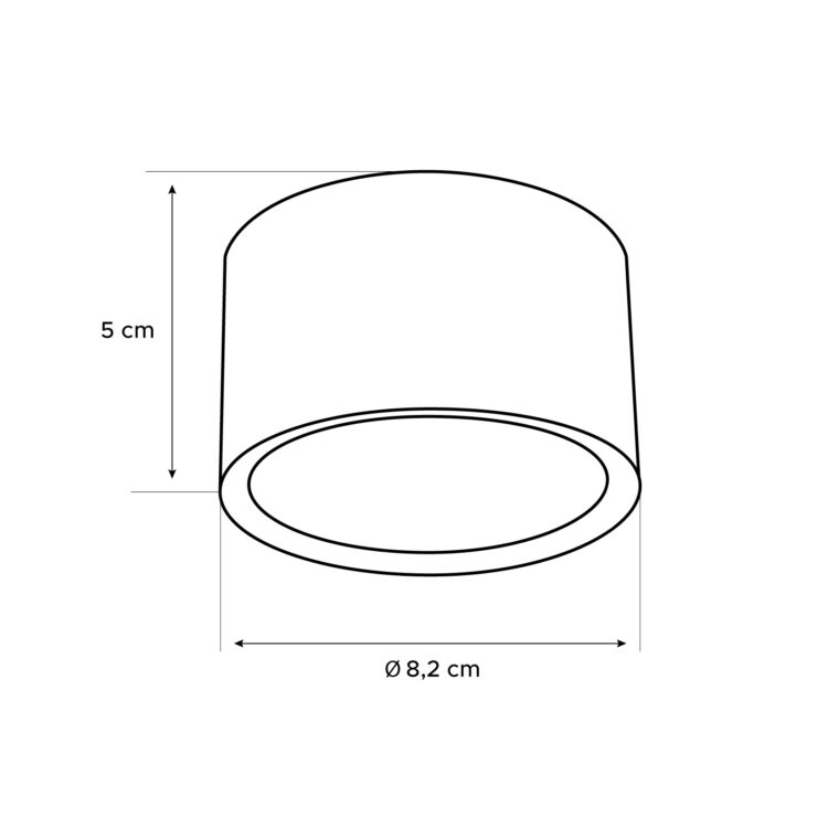 Halogénové LED stropné svietidlo GX53, čierne | 82mm