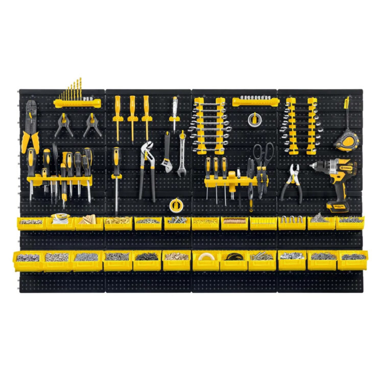 Dielenska stena na náradie HM-580, 128x76cm, žltá | Humberg