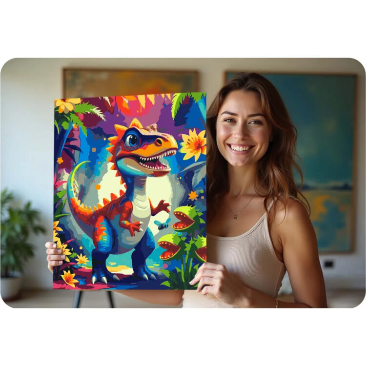 Maľovanie podľa čísel, 40x50cm, dinosaurus | Massido