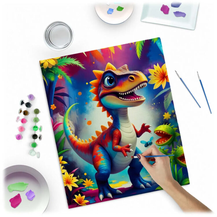 Maľovanie podľa čísel, 40x50cm, dinosaurus | Massido