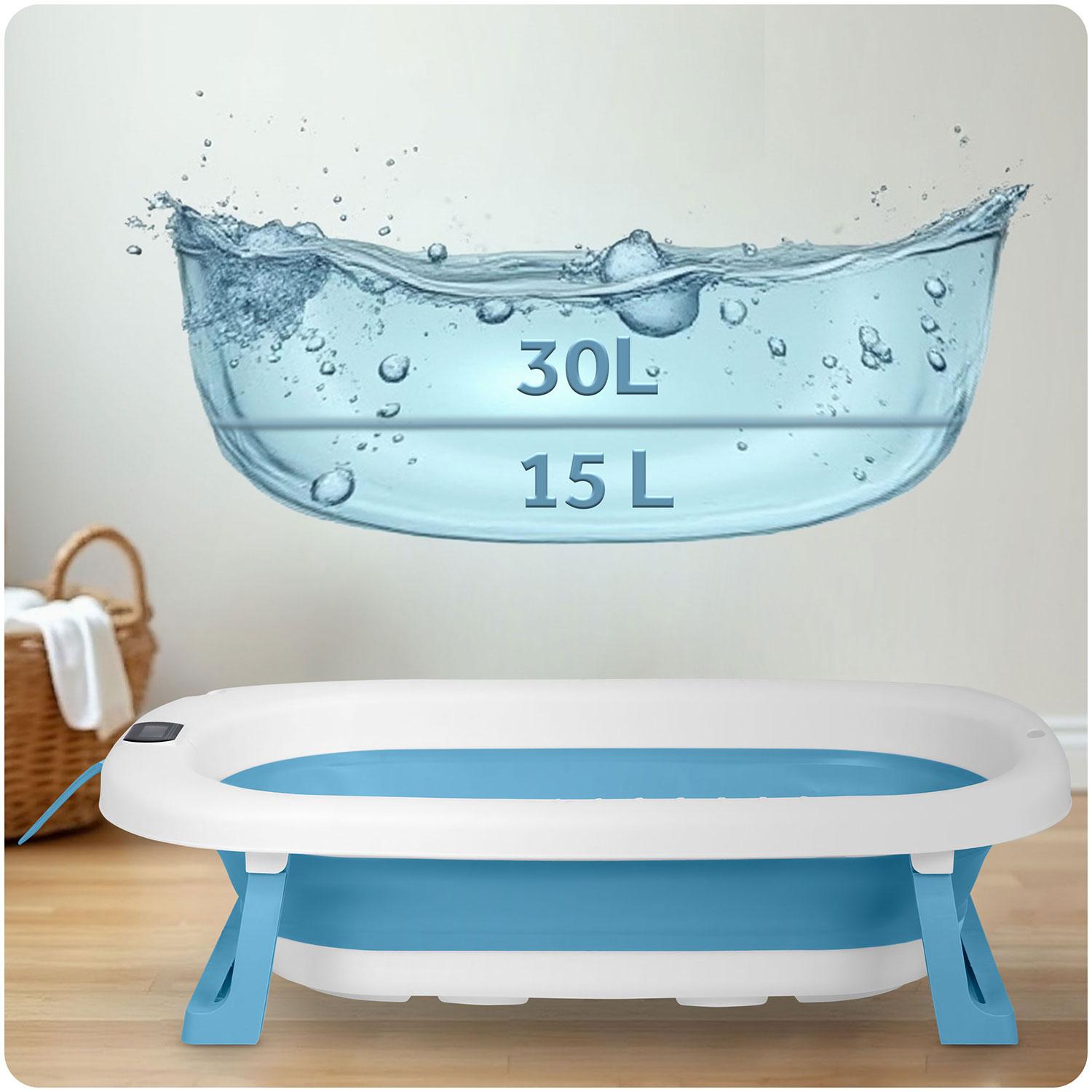 Skladacia detská vanička s teplomerom RK-287 | modrá Skladacia detská vanička s teplomerom RK-287 | modrá