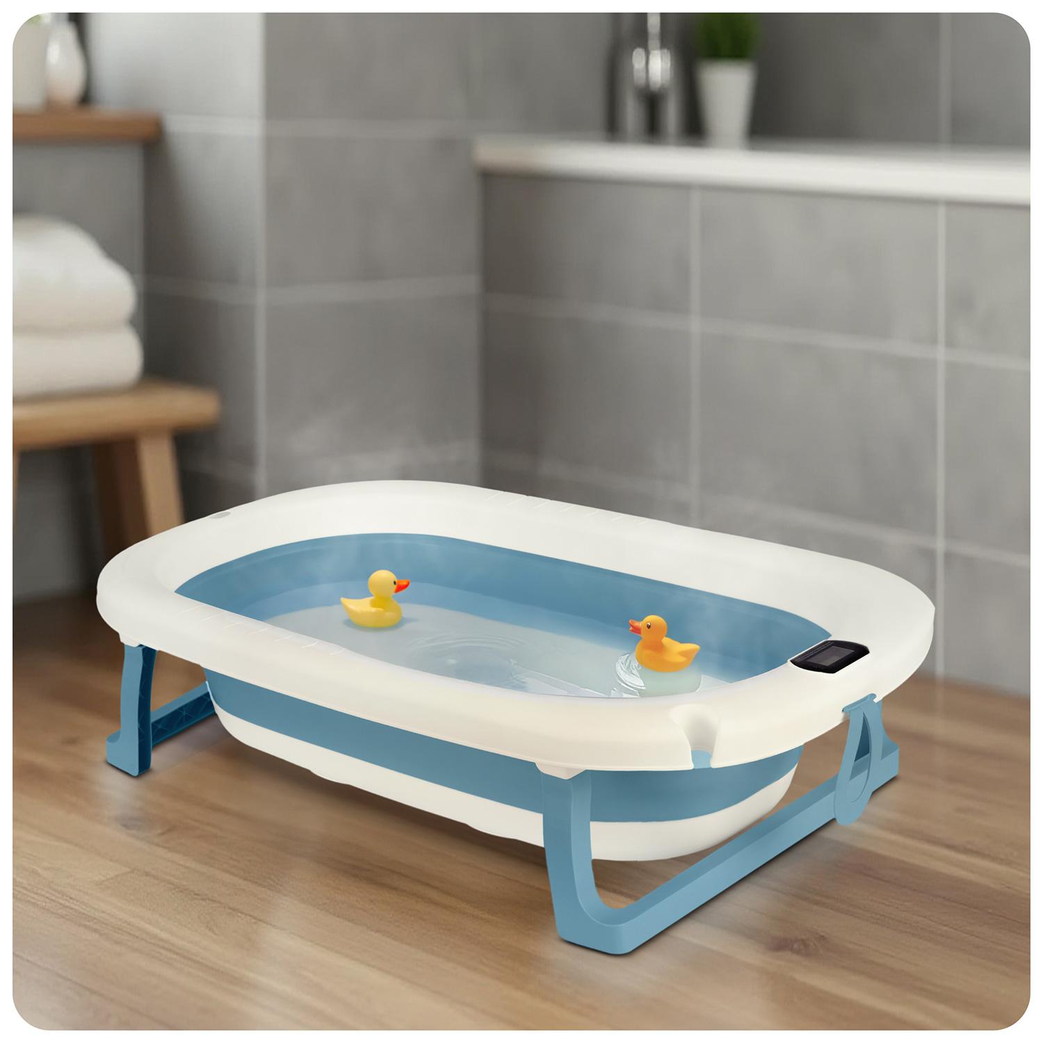 Skladacia detská vanička s teplomerom RK-287 | modrá Skladacia detská vanička s teplomerom RK-287 | modrá