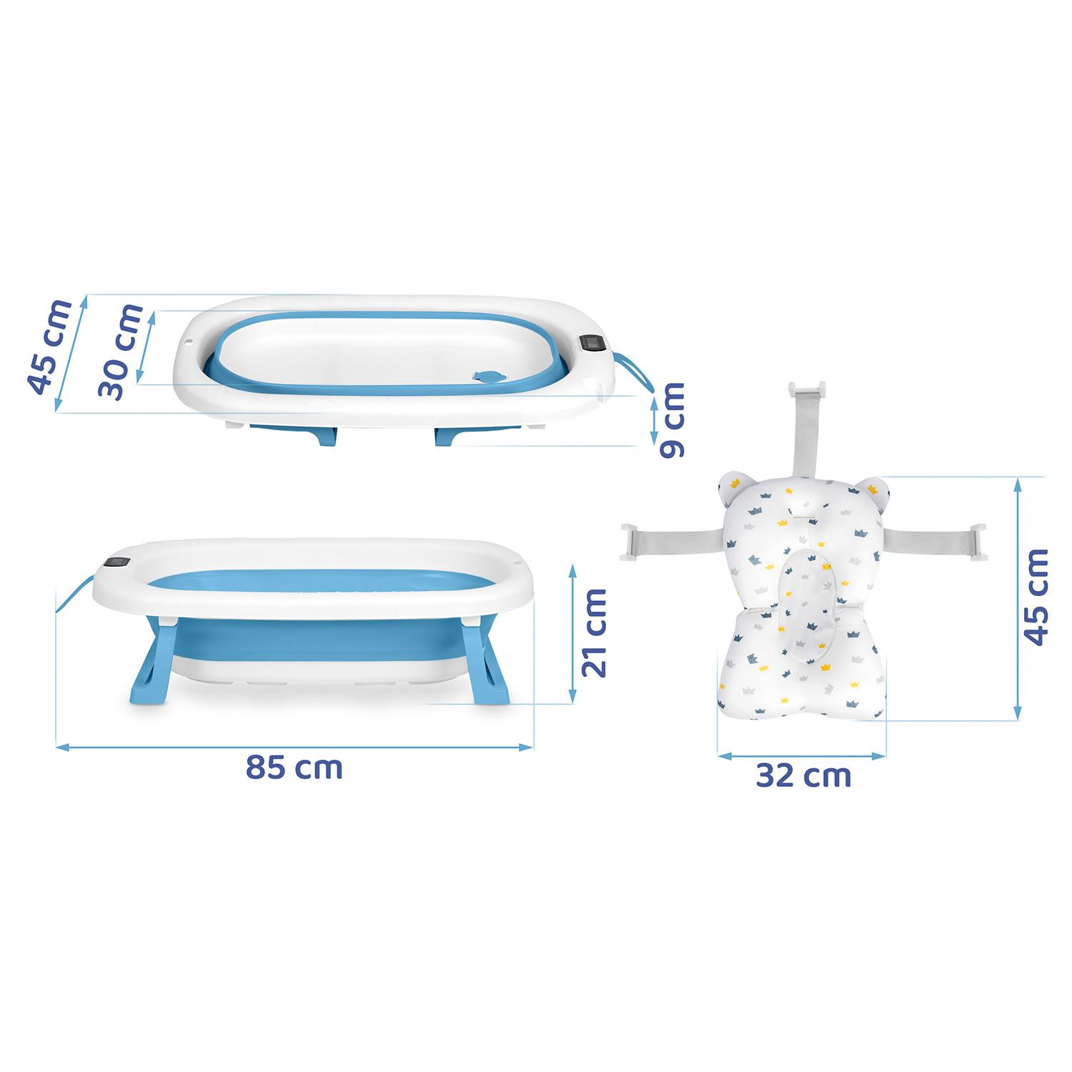 Skladacia detská vanička s teplomerom RK-287 | modrá Skladacia detská vanička s teplomerom RK-287 | modrá