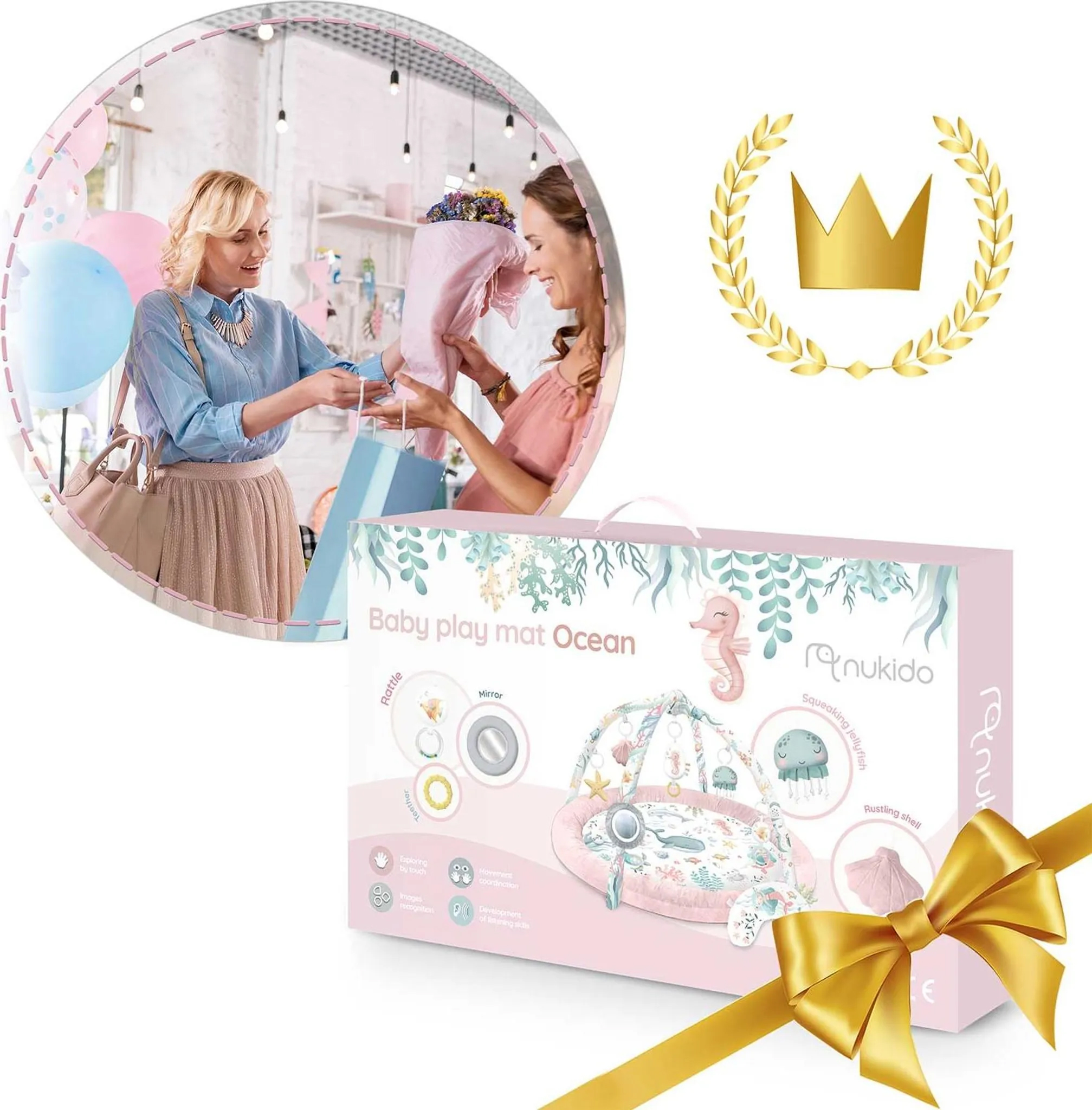 Interaktívna vzdelávacia podložka, oceán, ružová | Nukido Interaktívna vzdelávacia podložka, oceán, ružová | Nukido