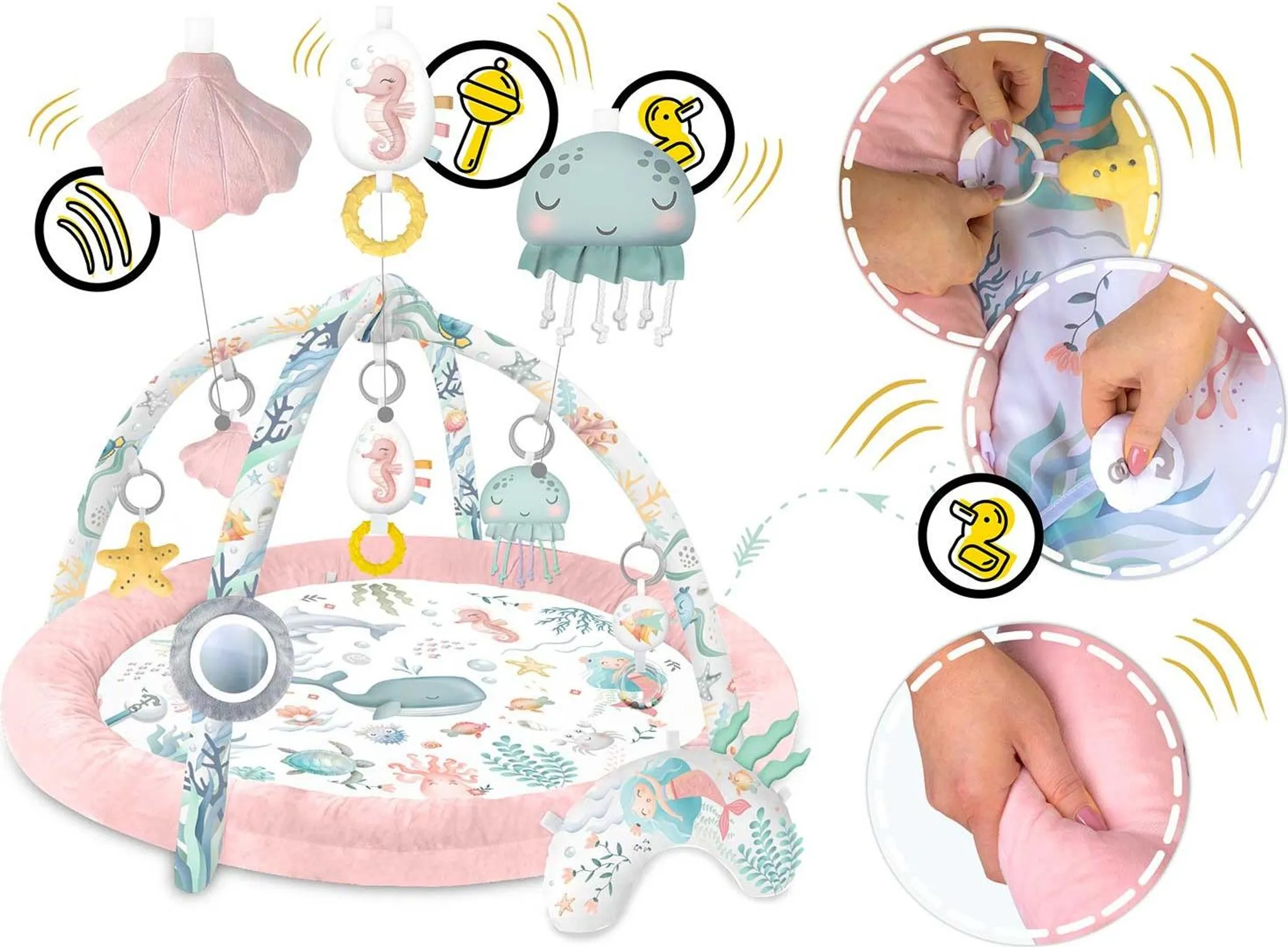 Interaktívna vzdelávacia podložka, oceán, ružová | Nukido Interaktívna vzdelávacia podložka, oceán, ružová | Nukido