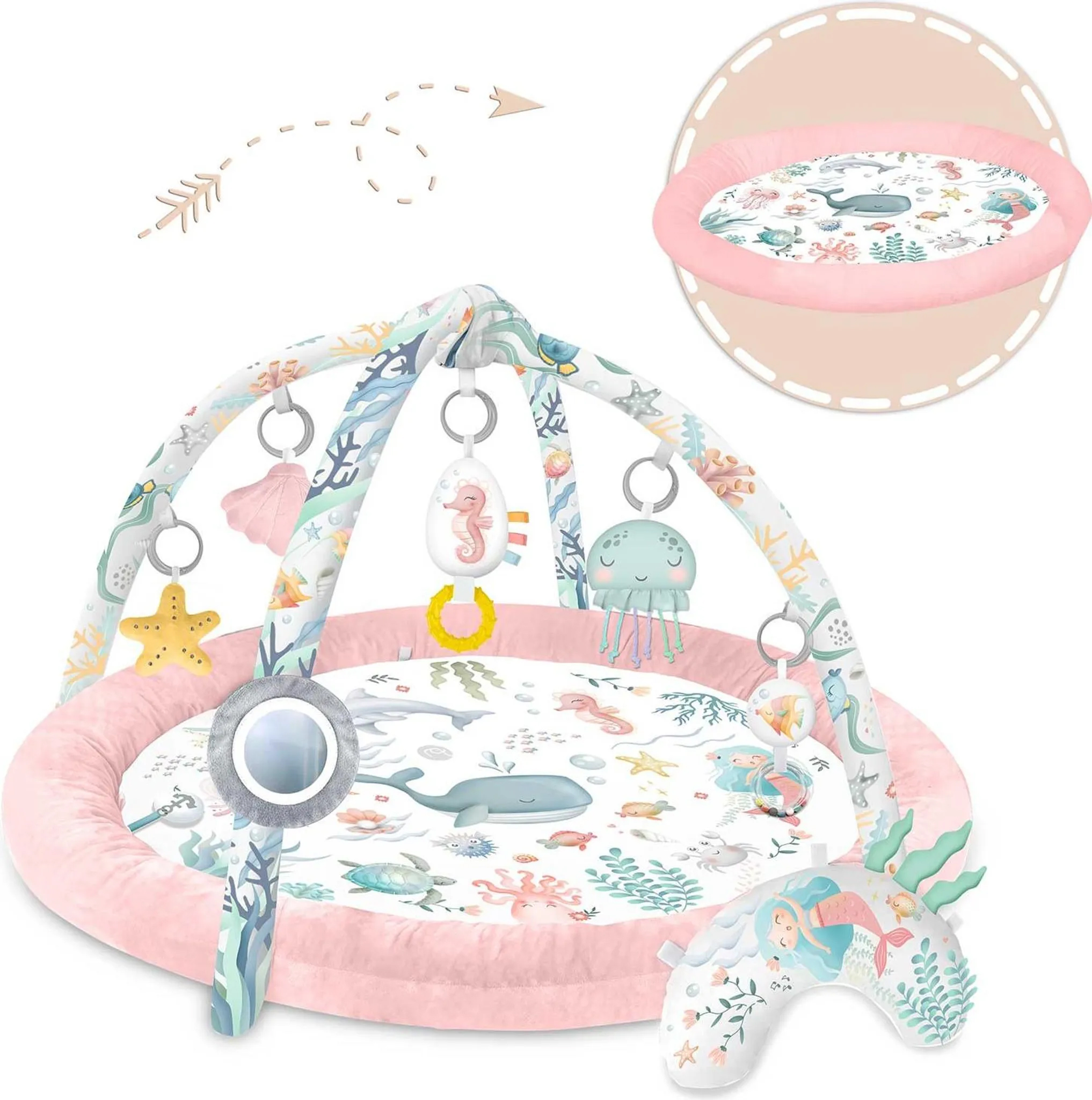 Interaktívna vzdelávacia podložka, oceán, ružová | Nukido Interaktívna vzdelávacia podložka, oceán, ružová | Nukido