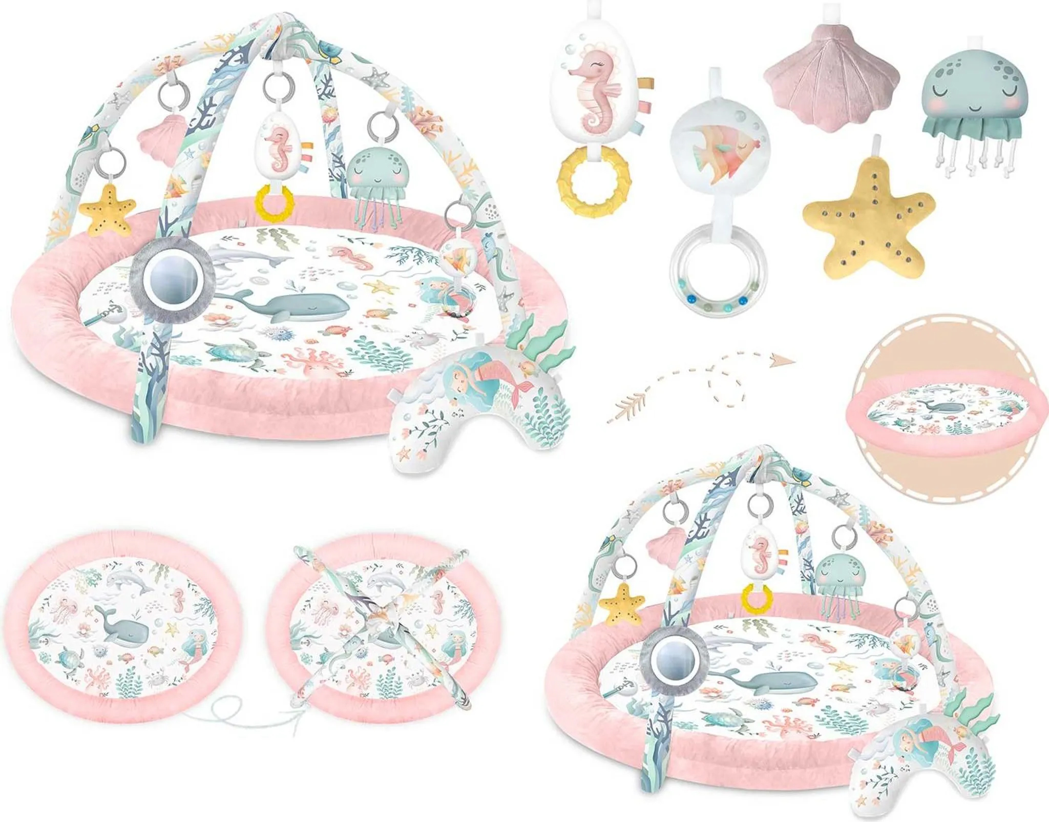 Interaktívna vzdelávacia podložka, oceán, ružová | Nukido Interaktívna vzdelávacia podložka, oceán, ružová | Nukido