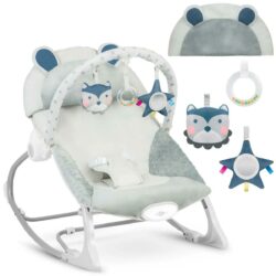 Detské hojdacie vibračné lehátko, sivé | Ricokids