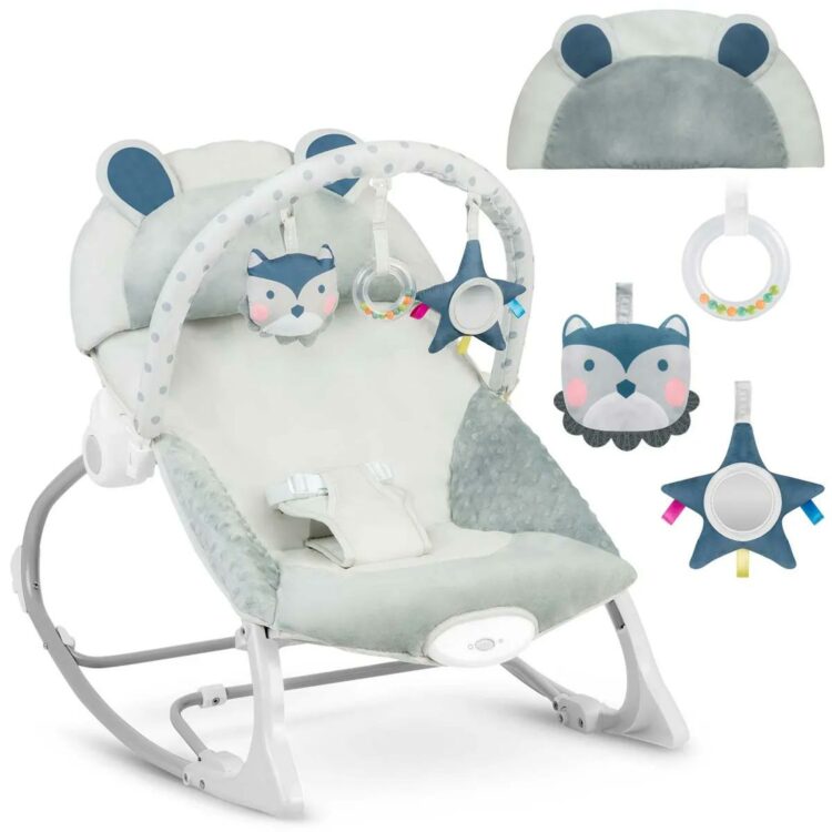 Detské hojdacie vibračné lehátko, sivé | Ricokids