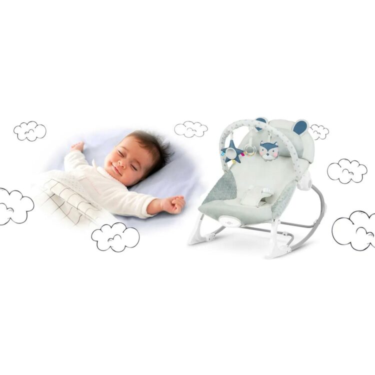 Detské hojdacie vibračné lehátko, sivé | Ricokids