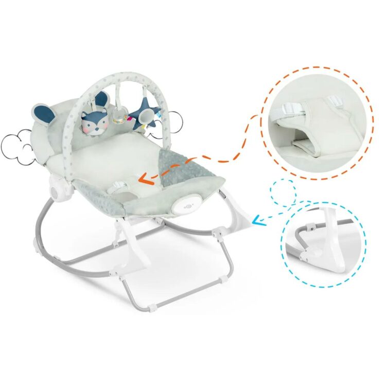 Detské hojdacie vibračné lehátko, sivé | Ricokids