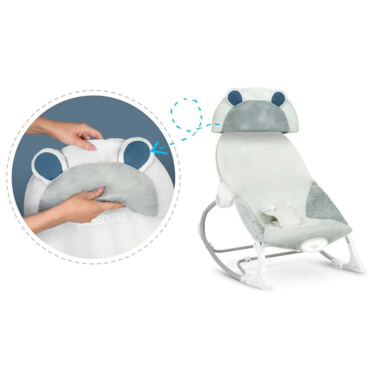 Detské hojdacie vibračné lehátko, sivé | Ricokids