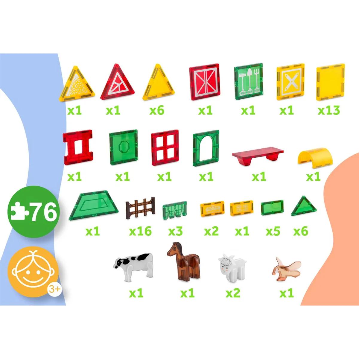 Magnetická vzdelávacia stavebnica RK-781, farma | Ricokids Magnetická vzdelávacia stavebnica RK-781, farma | Ricokids