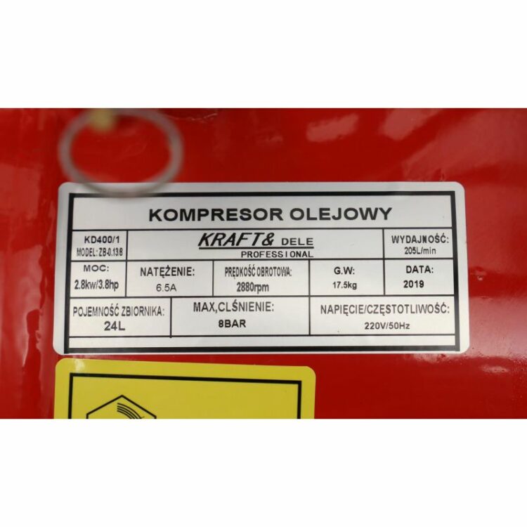 Olejový kompresor s príslušenstvom, 24L | KD400-K3