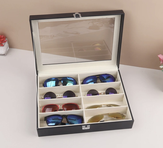 Organizér na okuliare, 8 priehradiek, čierny | Soulima Organizér na okuliare, 8 priehradiek, čierny | Soulima