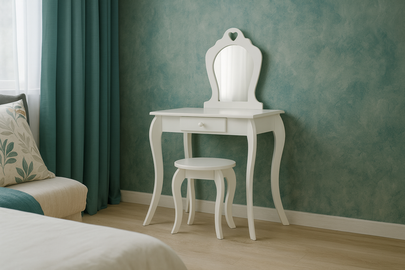 Detský kozmetický stolík so zrkadlom | biely Detský kozmetický stolík so zrkadlom | biely