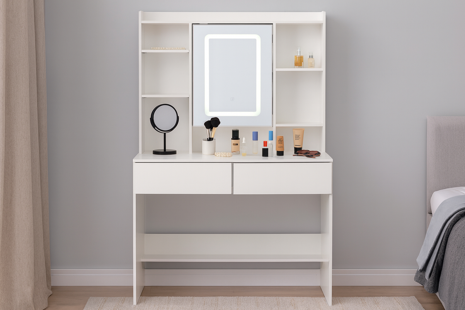 Toaletný stolík s LED osvetlením | biely Toaletný stolík s LED osvetlením | biely