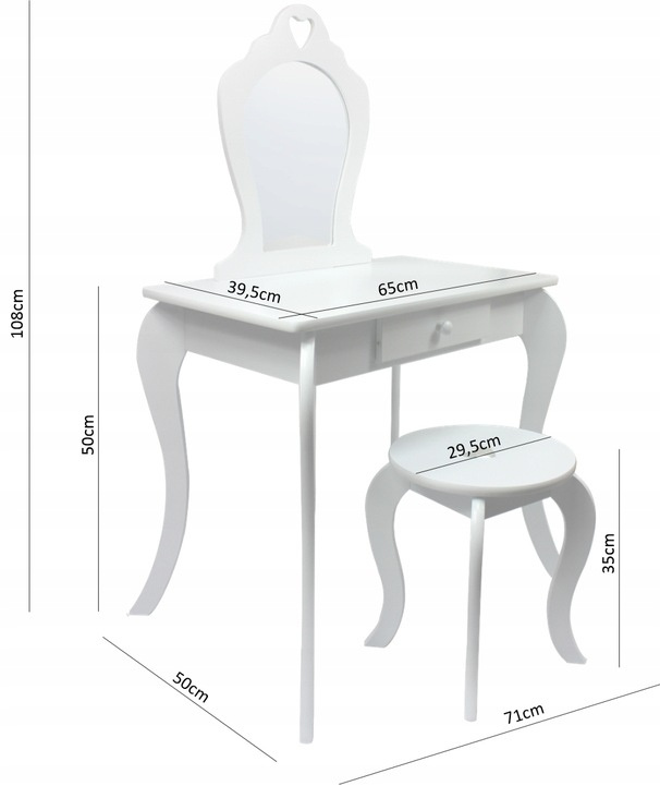 Detský kozmetický stolík so zrkadlom | zelený Detský kozmetický stolík so zrkadlom | zelený