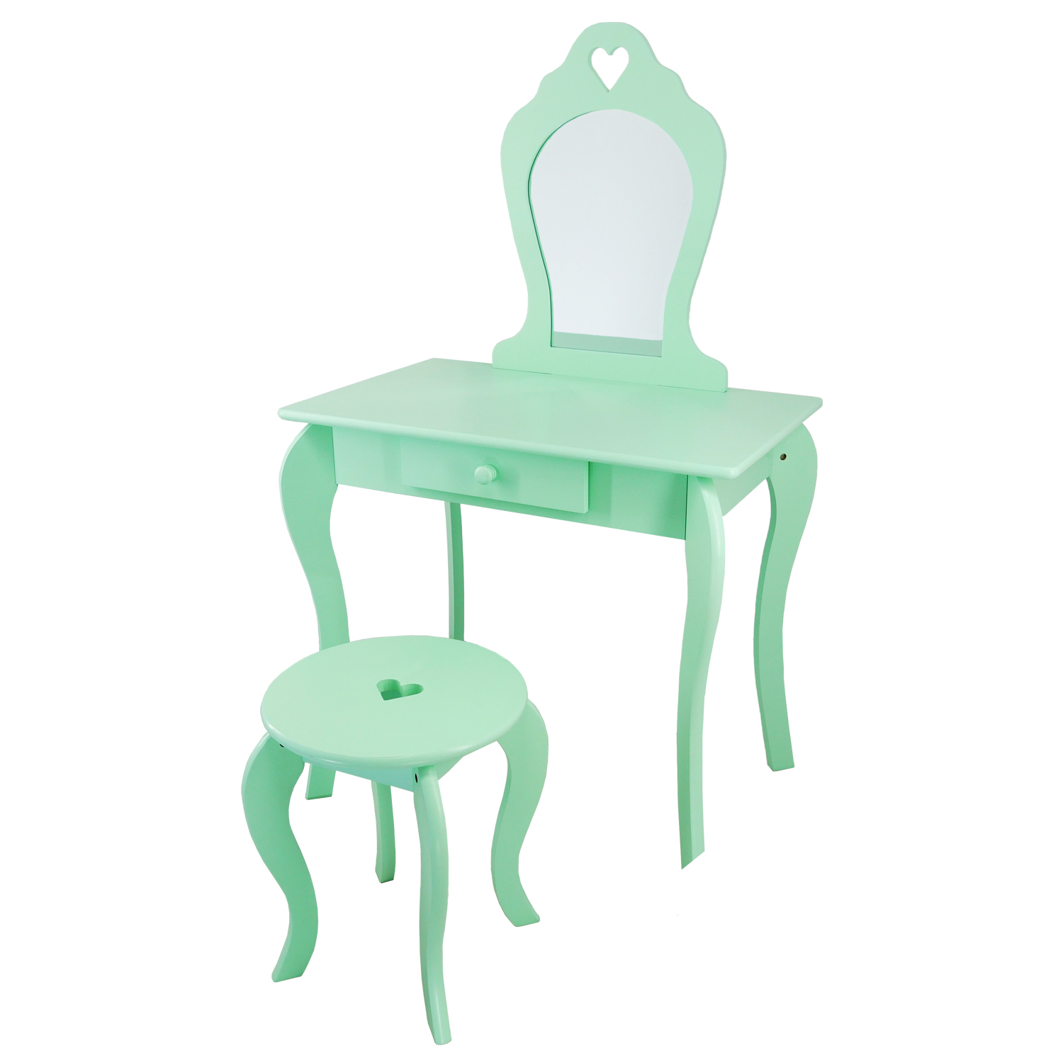 Detský kozmetický stolík so zrkadlom | zelený Detský kozmetický stolík so zrkadlom | zelený