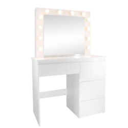 Toaletný stolík s LED osvetlením PRO HOLLYWOOD | biely