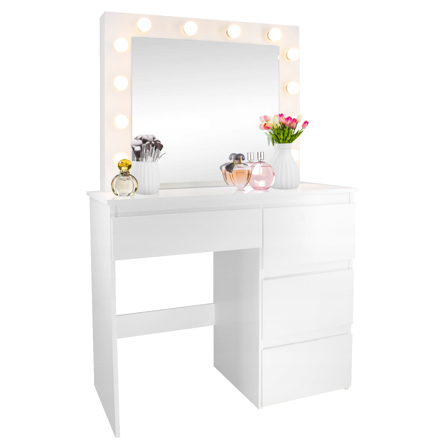 Toaletný stolík s LED osvetlením PRO HOLLYWOOD | biely Toaletný stolík s LED osvetlením PRO HOLLYWOOD | biely