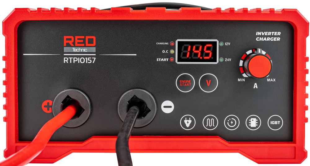 Invertorová nabíjačka autobatérií RTPI0167, 1450W | RED TECHNIC Invertorová nabíjačka autobatérií RTPI0167, 1450W | RED TECHNIC