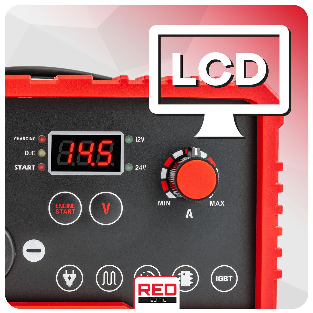 Invertorová nabíjačka autobatérií RTPI0167, 1450W | RED TECHNIC Invertorová nabíjačka autobatérií RTPI0167, 1450W | RED TECHNIC