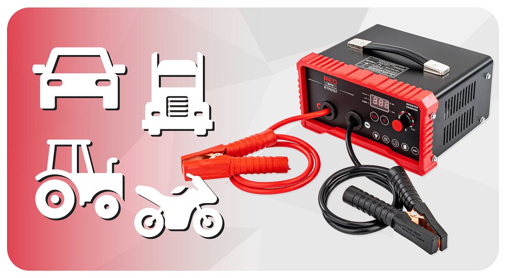 Invertorová nabíjačka autobatérií RTPI0167, 1450W | RED TECHNIC Invertorová nabíjačka autobatérií RTPI0167, 1450W | RED TECHNIC