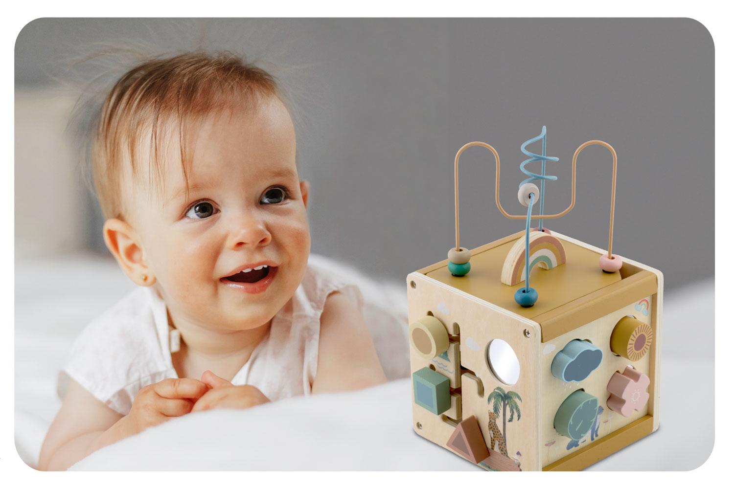 Drevená senzorická kocka, NK-861 | Nukido Drevená senzorická kocka, NK-861 | Nukido