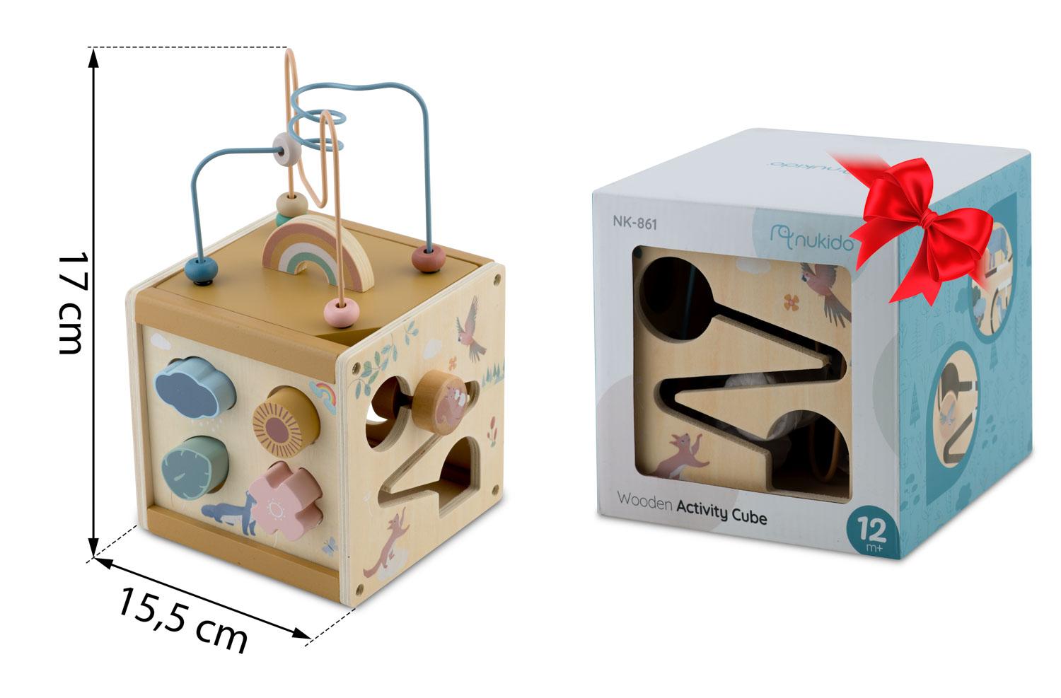 Drevená senzorická kocka, NK-861 | Nukido Drevená senzorická kocka, NK-861 | Nukido