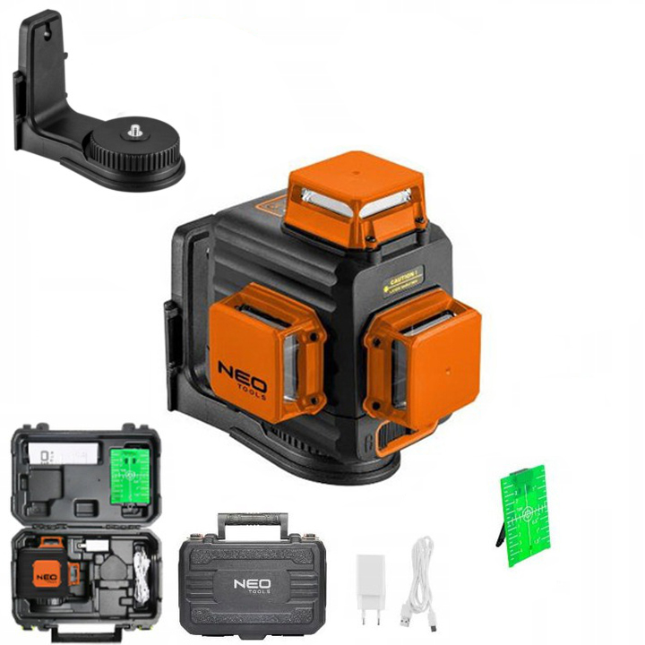 Krížový 3D laser so zeleným lúčom, 20m | NEO TOOLS Krížový 3D laser so zeleným lúčom, 20m | NEO TOOLS