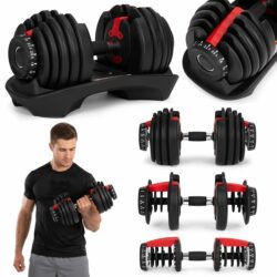 Nastaviteľné činky so stojanom, 2,5-24kg | ModernHome