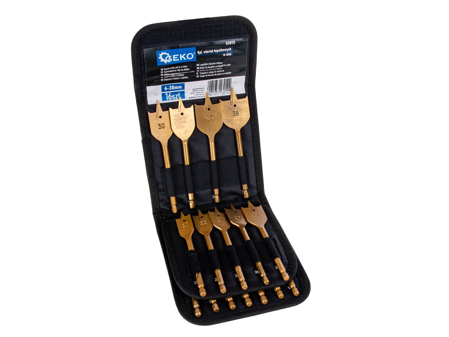 Sada vrtákov v kufríku, 16ks, 6-38mm | GEKO Sada vrtákov v kufríku, 16ks, 6-38mm | GEKO