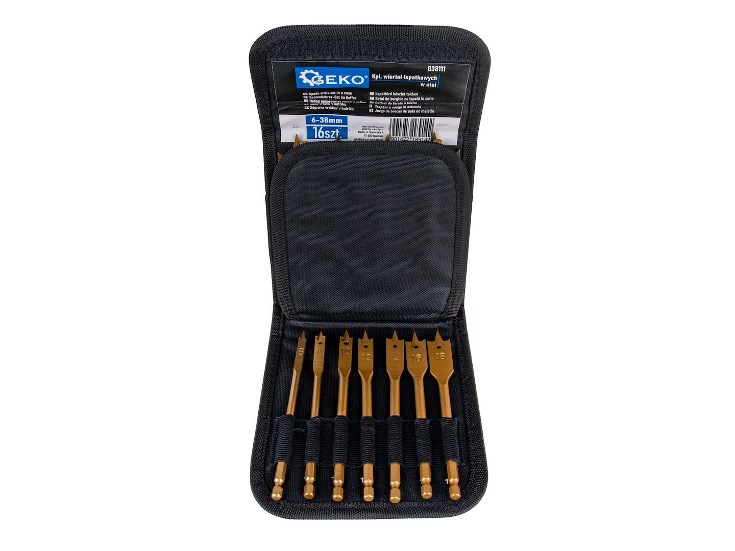 Sada vrtákov v kufríku, 16ks, 6-38mm | GEKO Sada vrtákov v kufríku, 16ks, 6-38mm | GEKO