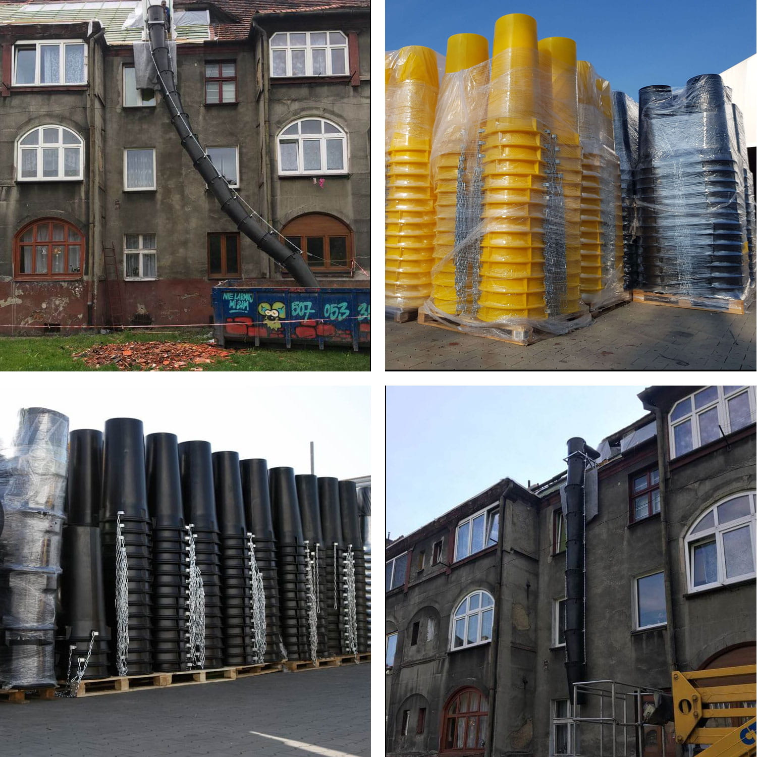 Stavebný sklz na suť, 10m, čierny | HIGHER Stavebný sklz na suť, 10m, čierny | HIGHER