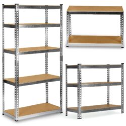 Kovový regál HR-853, 183x90x40cm, strieborný | Humberg