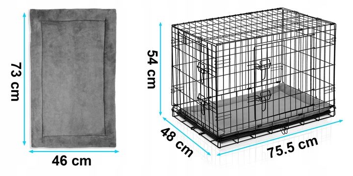Klietka pre psa s podložkou PH-200, S, 75x45x54cm | Pethaus Klietka pre psa s podložkou PH-200, S, 75x45x54cm | Pethaus