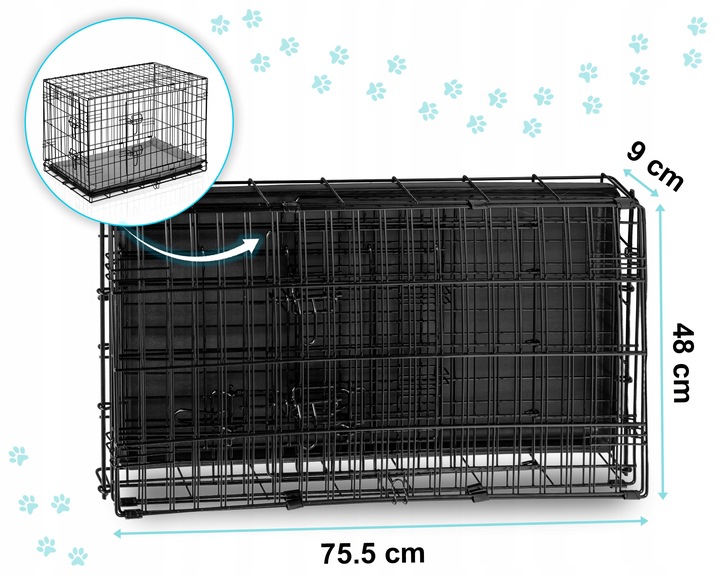 Klietka pre psa s podložkou PH-200, S, 75x45x54cm | Pethaus Klietka pre psa s podložkou PH-200, S, 75x45x54cm | Pethaus