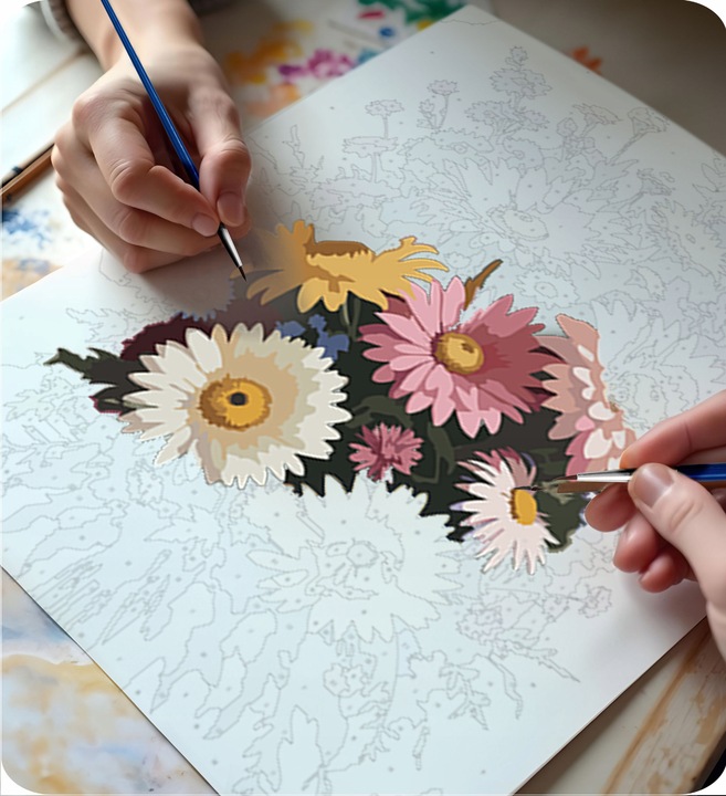 Maľovanie podľa čísel, 40x50cm, kvety | Massido Maľovanie podľa čísel, 40x50cm, kvety | Massido