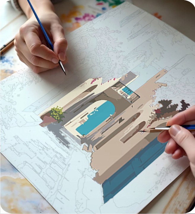 Maľovanie podľa čísel, 40x50cm, mesto | Massido Maľovanie podľa čísel, 40x50cm, mesto | Massido