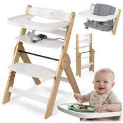 Detská jedálenská stolička Timo 2v1, biela | Nukido