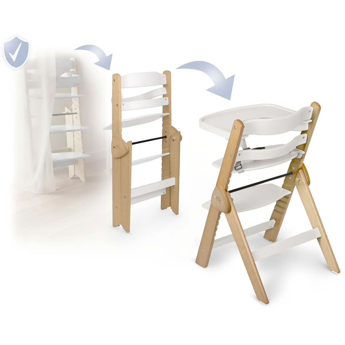 Detská jedálenská stolička Timo 2v1, biela | Nukido Detská jedálenská stolička Timo 2v1, biela | Nukido